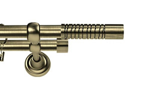 Karnisz Metalowy Rzymski podwójny 16/16mm Calabria antyk mosiądz