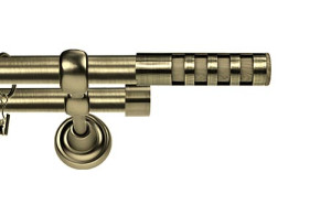 Karnisz Metalowy Rzymski podwójny 16/16mm Dakota antyk mosiądz