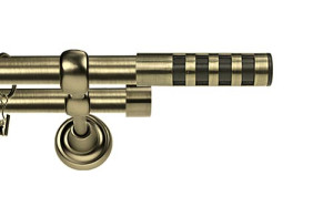 Karnisz Metalowy Rzymski podwójny 16/16mm Dakota Premium antyk mosiądz