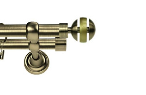 Karnisz Metalowy Rzymski podwójny 16/16mm Glory antyk mosiądz