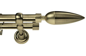 Karnisz Metalowy Rzymski podwójny 16/16mm Kazur antyk mosiądz