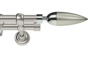 Karnisz Metalowy Rzymski podwójny 16/16mm Kazur chrom mat