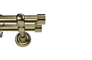 Karnisz Metalowy Rzymski podwójny 16/16mm Luna antyk mosiądz