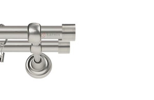 Karnisz Metalowy Rzymski podwójny 16/16mm Luna chrom mat