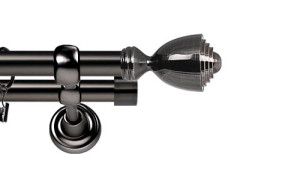 Karnisze Metalowe Rzymskie podwójny 25/19mm Avanti antracyt