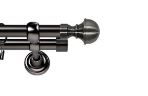 Karnisze Metalowe Rzymskie podwójny 25/19mm Bella antracyt