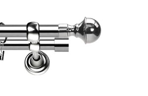 Karnisze Metalowe Rzymskie podwójny 25/19mm Bella INOX
