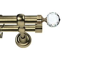 Karnisze Metalowe Rzymskie podwójny 25/19mm Beluna Crystal antyk mosiądz