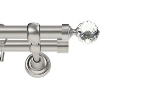 Karnisze Metalowe Rzymskie podwójny 25/16mm Beluna Crystal chrom mat