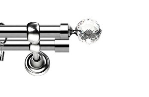 Karnisze Metalowe Rzymskie podwójny 25/19mm Beluna Crystal INOX