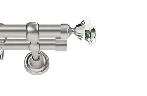 Karnisze Metalowe Rzymskie podwójny 25/19mm Clarex Crystal chrom mat