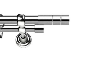 Karnisze Metalowe Rzymskie podwójny 25/19mm Cylinder INOX