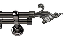 Karnisze Metalowe Rzymskie podwójny 25/19mm Fantazja antracyt
