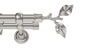 Karnisze Metalowe Rzymskie podwójny 25/16mm Gałązka chrom mat