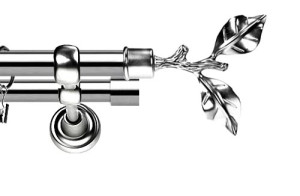 Karnisze Metalowe Rzymskie podwójny 25/19mm Gałązka INOX