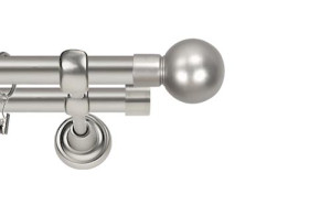 Karnisze Metalowe Rzymskie podwójny 25/16mm Kula chrom mat