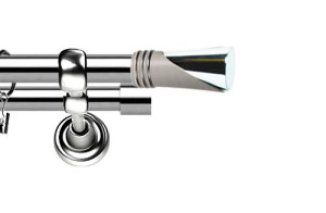 Karnisze Metalowe Rzymskie podwójny 25/19mm Loca INOX