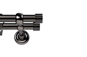 Karnisze Metalowe Rzymskie podwójny 25/19mm Luna antracyt