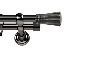Karnisze Metalowe Rzymskie podwójny 25/19mm Matrix antracyt