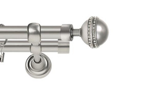 Karnisze Metalowe Rzymskie podwójny 25/16mm Melba Crystal chrom mat