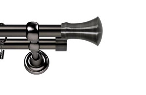 Karnisze Metalowe Rzymskie podwójny 25/19mm Monaco antracyt