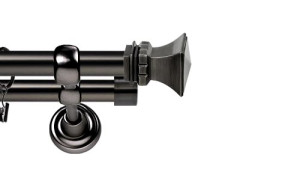Karnisze Metalowe Rzymskie podwójny 25/19mm Orto antracyt