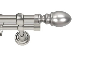 Karnisze Metalowe Rzymskie podwójny 25/16mm Owal chrom mat