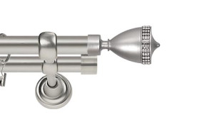 Karnisze Metalowe Rzymskie podwójny 25/19mm Piano Crystal chrom mat
