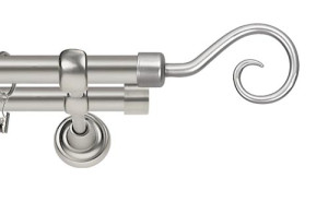Karnisze Metalowe Rzymskie podwójny 25/19mm Spirala chrom mat