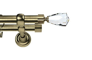 Karnisze Metalowe Rzymskie podwójny 25/19mm Travo Crystal antyk mosiądz