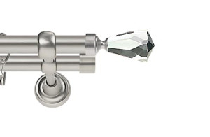 Karnisze Metalowe Rzymskie podwójny 25/19mm Travo Crystal chrom mat