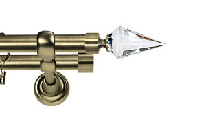 Karnisze Metalowe Rzymskie podwójny 25/19mm Veneto Crystal  antyk mosiądz