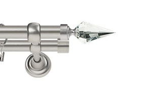 Karnisze Metalowe Rzymskie podwójny 25/19mm Veneto Crystal  chrom mat