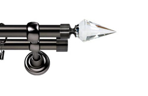 Karnisze Metalowe Rzymskie podwójny 25/19mm Veneto Crystal  antracyt