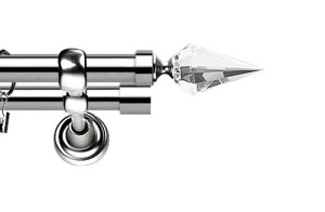 Karnisze Metalowe Rzymskie podwójny 25/19mm Veneto Crystal  INOX