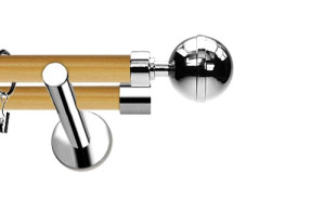 Karnisze Nowoczesne NEO Prestige podwójny 19/19mm Kula Elegant INOX - pinia