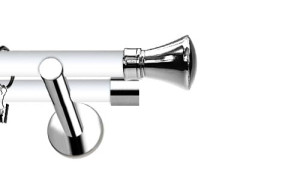 Karnisze Nowoczesne NEO Prestige podwójny 19/19mm Liberty INOX - biały