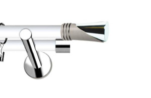 Karnisze Nowoczesne NEO Prestige podwójny 19/19mm Loca INOX - biały