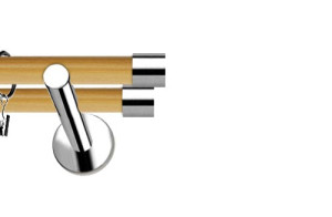 Karnisze Nowoczesne NEO Prestige podwójny 19/19mm Luna INOX - pinia