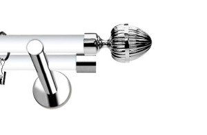Karnisze Nowoczesne NEO Prestige podwójny 19/19mm Milano INOX - biały