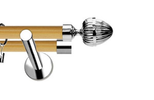 Karnisze Nowoczesne NEO Prestige podwójny 19/19mm Milano INOX - pinia