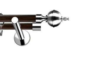 Karnisze Nowoczesne NEO Prestige podwójny 19/19mm Roxy INOX - wenge