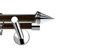 Karnisze Nowoczesne NEO Prestige podwójny 19/19mm Stożek INOX - wenge