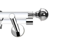 Karnisze Nowoczesne NEO Prestige podwójny 19/19mm Bella INOX - biały