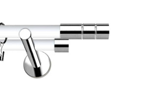 Karnisze Nowoczesne NEO Prestige podwójny 19/19mm Cylinder INOX - biały
