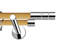 Karnisze Nowoczesne NEO Prestige podwójny 19/19mm Cylinder INOX - pinia