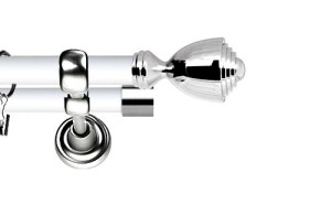 Karnisz Metalowy Prestige podwójny 19/19mm Avanti INOX - biały