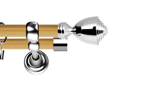 Karnisz Metalowy Prestige podwójny 19/19mm Avanti INOX - pinia