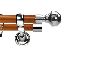 Karnisz Metalowy Prestige podwójny 19/19mm Bella INOX - calvados