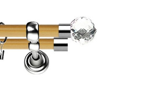 Karnisz Metalowy Prestige podwójny 19/19mm Beluna Crystal INOX - pinia